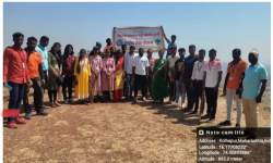 NSS Volunteers Cleaning Fort Area of Saman Gad at Gadhingalaj Dist. Kolhapur